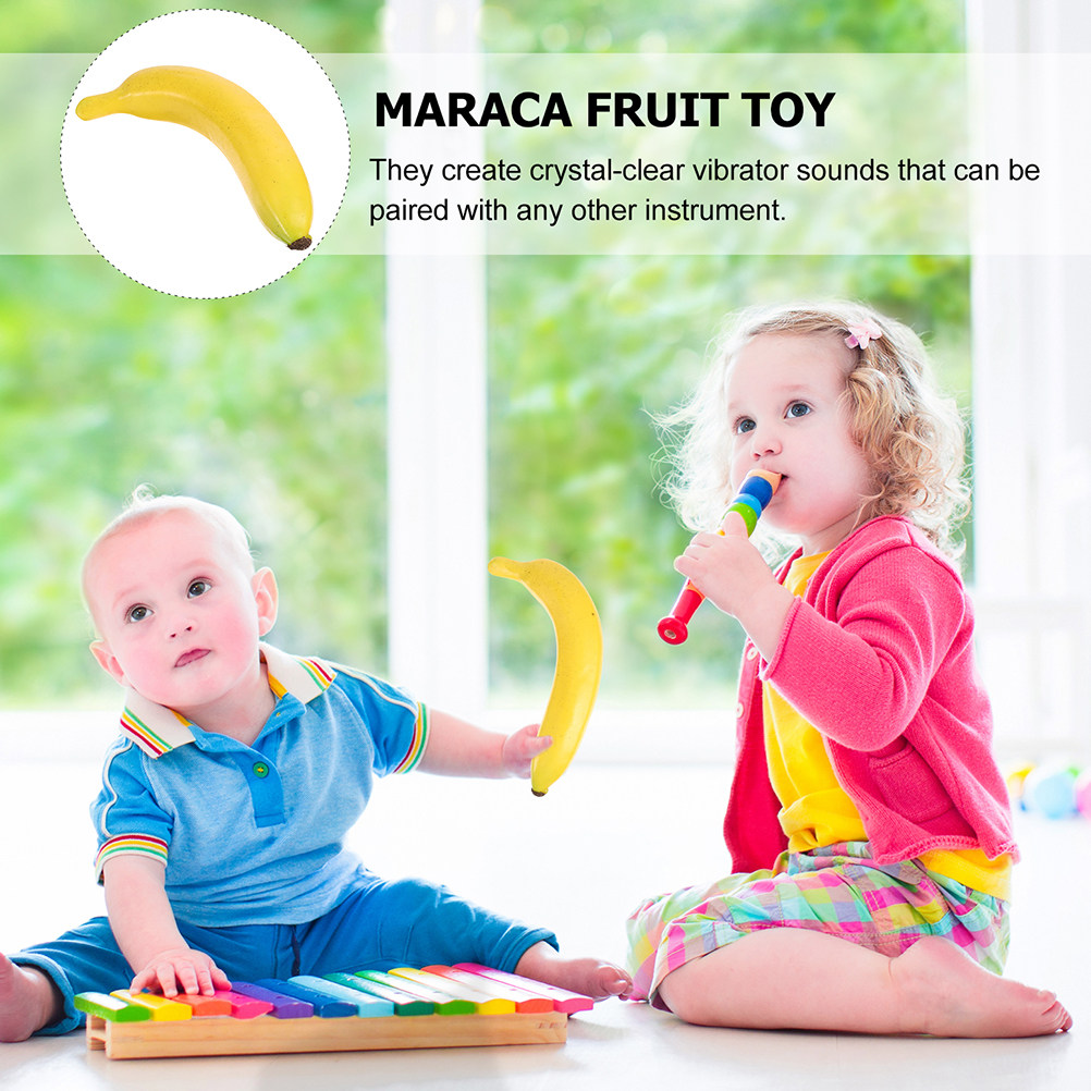 Musical Instrument Maraca - 2Pcs Simulated Fruit Maracas for Musical
