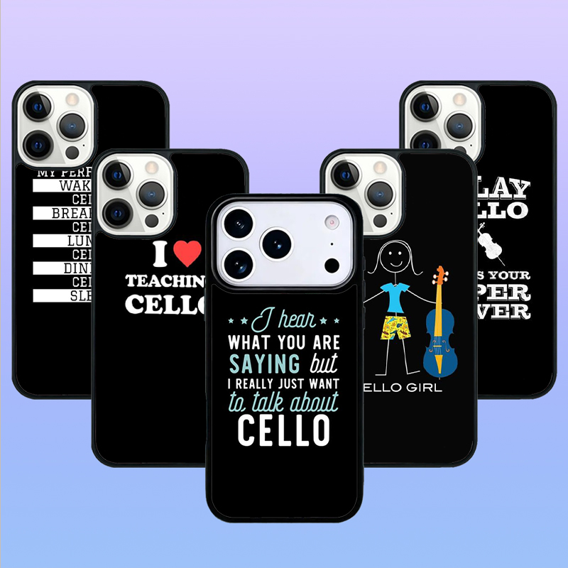 Musical Instrument Quotes - Cello Music Instrument Art Phone Case