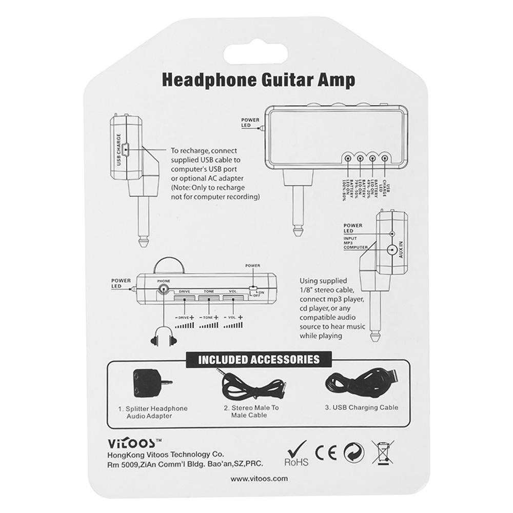 VITOOS Electric Guitar Plug  H - Musical Instrument Amplifier recension och pris