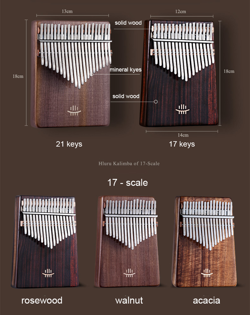 Hluru Kalimba 17 Keys with Hol - Musical Instrument Sounds recension och pris